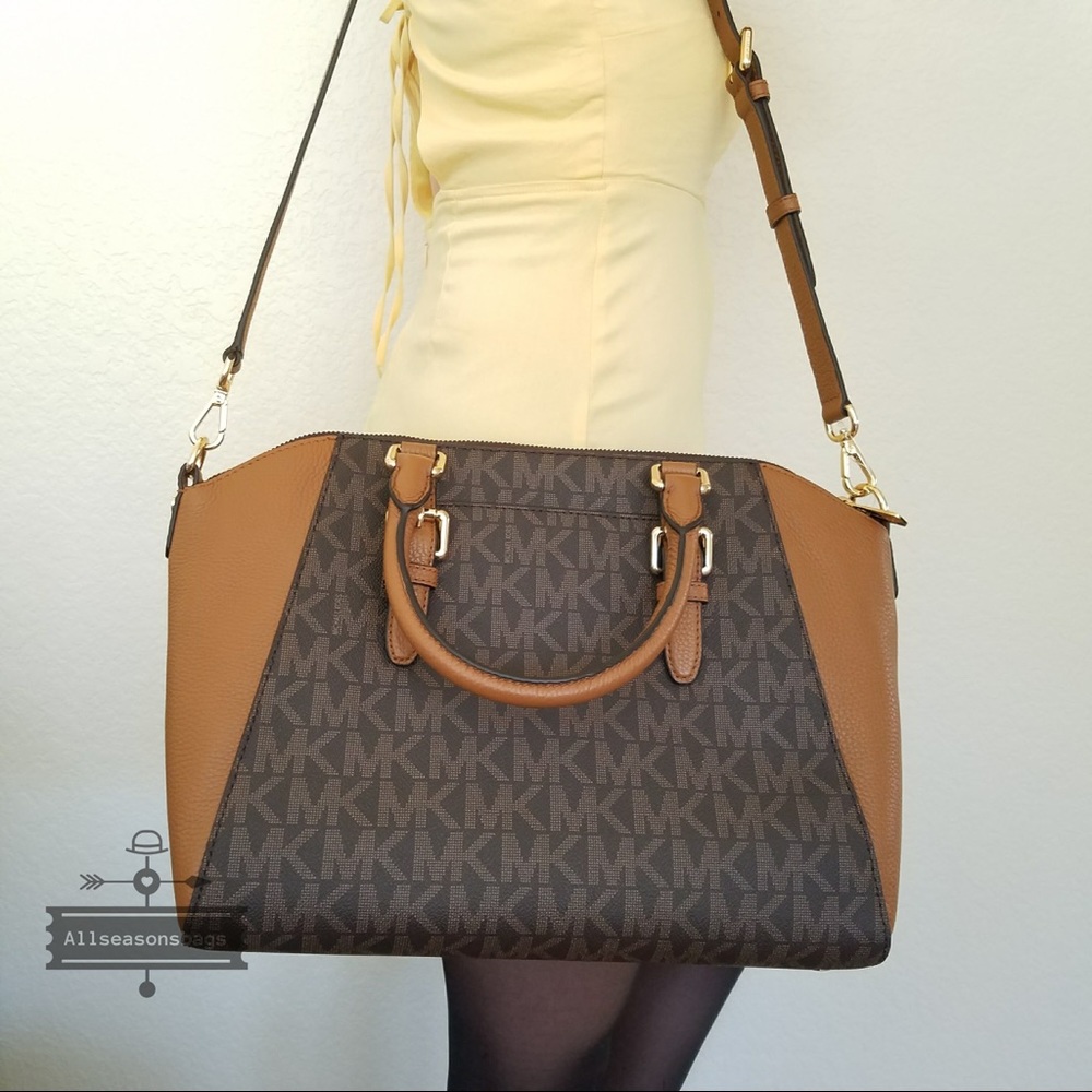 NWT Michael Kors Large Ciara satchel brown bag - Picture 3 of 7